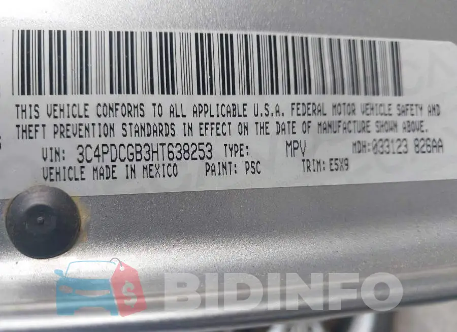 3C4PDCGB3HT638253 Photo# 9