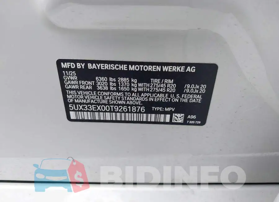 5UX33EX00T9261876 Photo# 9