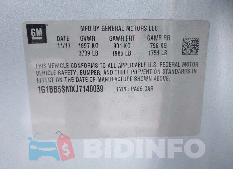 1G1BB5SMXJ7140039 Photo# 9
