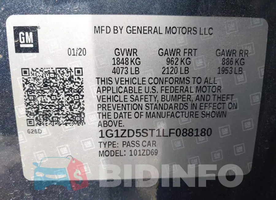 1G1ZD5ST1LF088180 Photo# 9