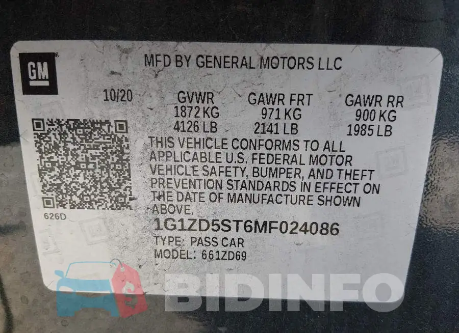 1G1ZD5ST6MF024086 Photo# 9
