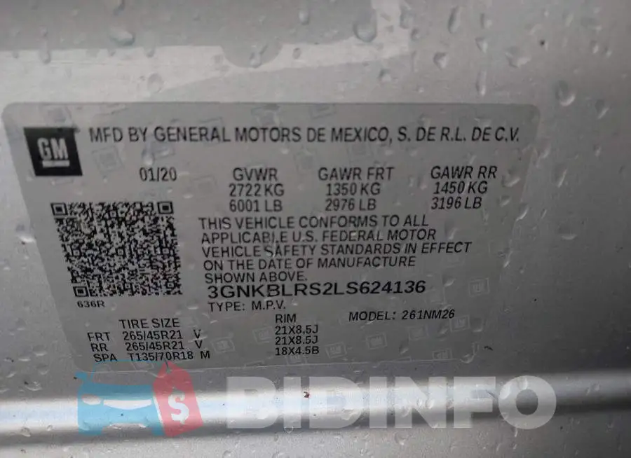3GNKBLRS2LS624136 Photo# 9