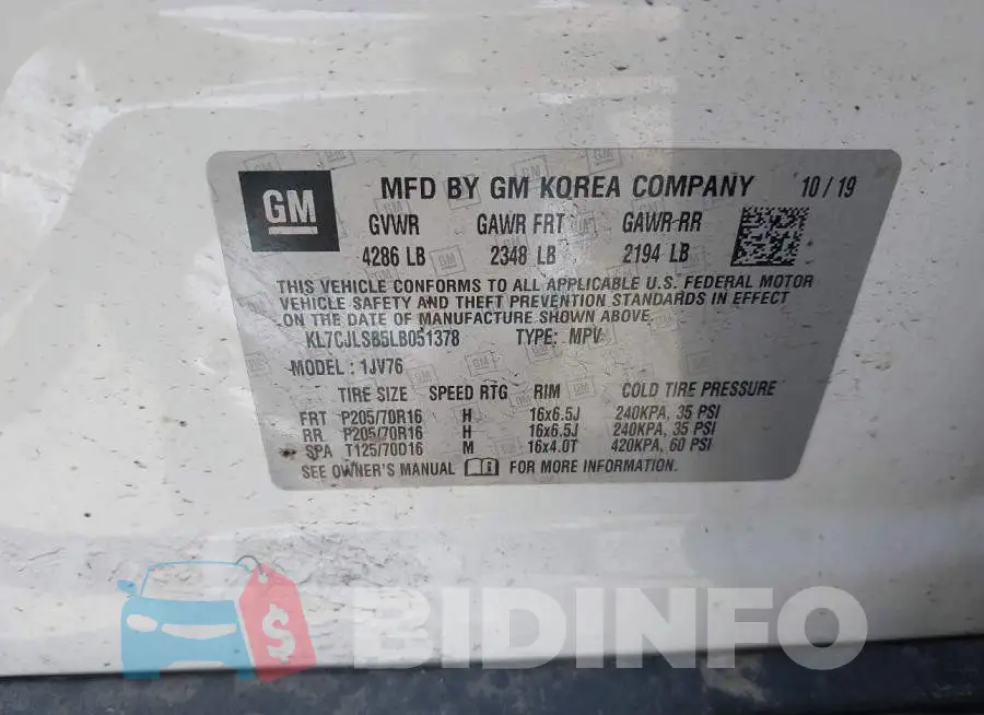 KL7CJLSB5LB051378 Photo# 9