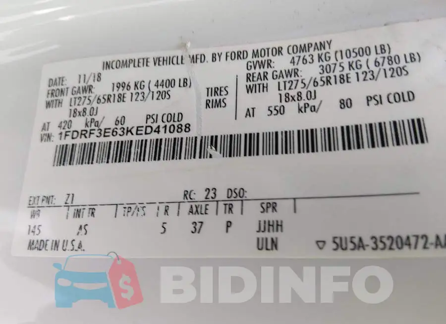 1FDRF3E63KED41088 Photo# 8