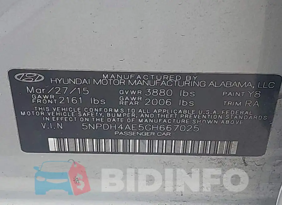 5NPDH4AE5GH667025 Photo# 9