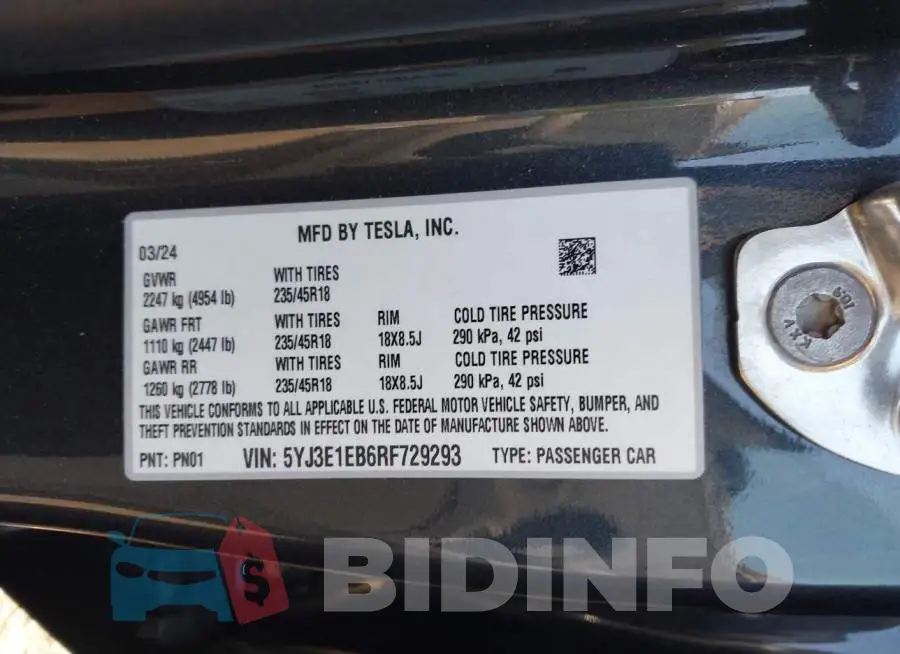 5YJ3E1EB6RF729293 Photo# 9