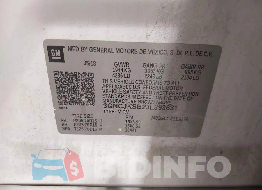 3GNCJKSB2JL393631 Photo# 9