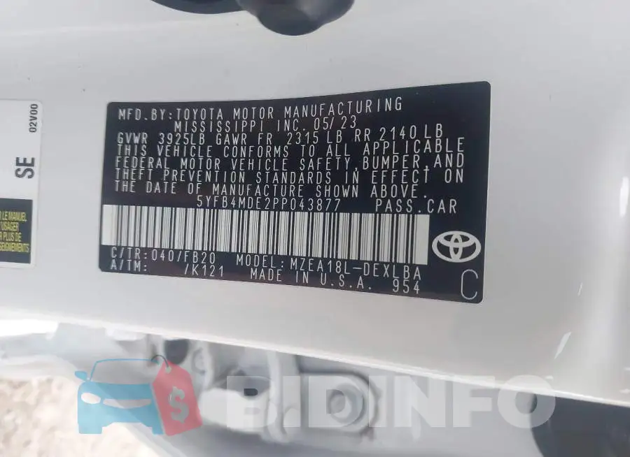 5YFB4MDE2PP043877 Photo# 9