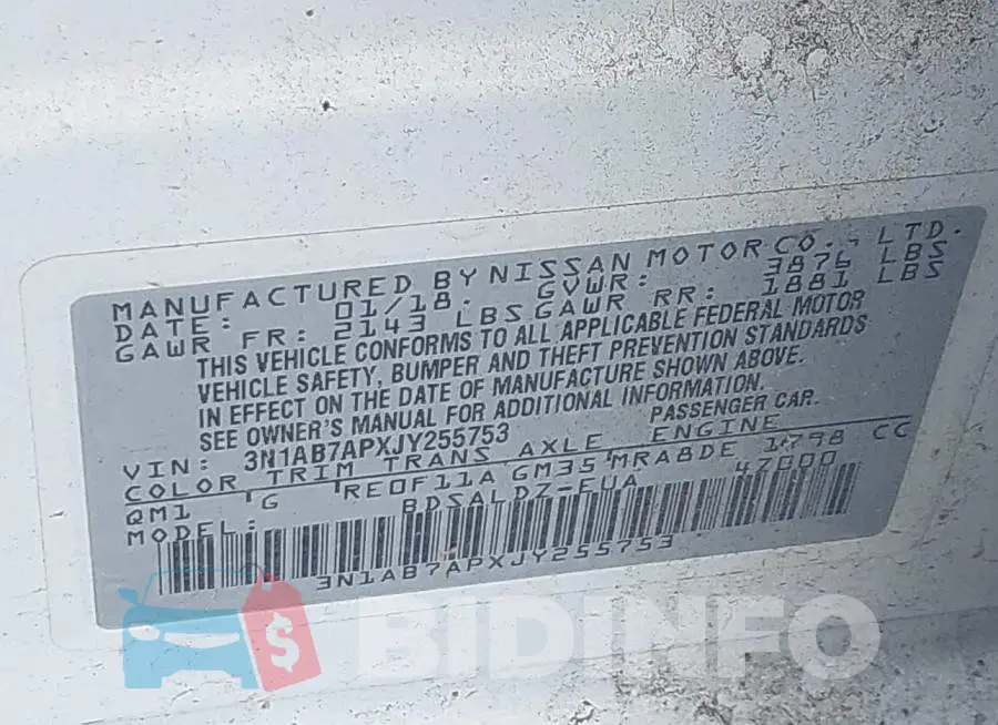 3N1AB7APXJY255753 Photo# 9