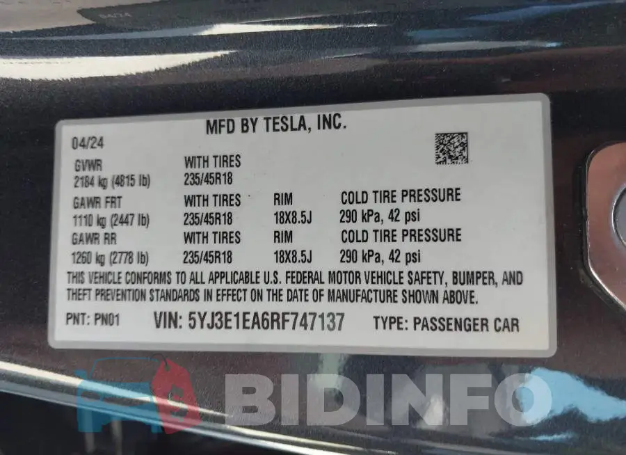 5YJ3E1EA6RF747137 Photo# 9