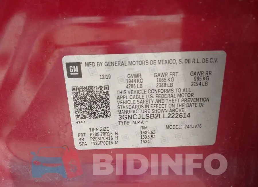 3GNCJLSB2LL222614 Photo# 9