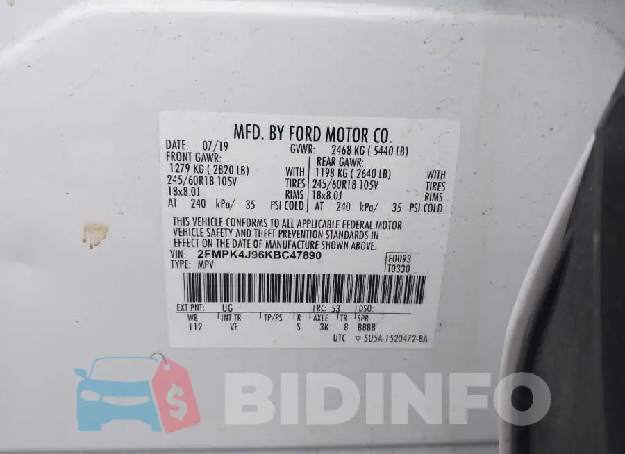 2FMPK4J96KBC47890 Photo# 9