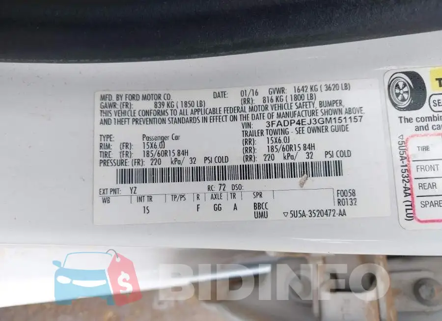 3FADP4EJ3GM151157 Photo# 9