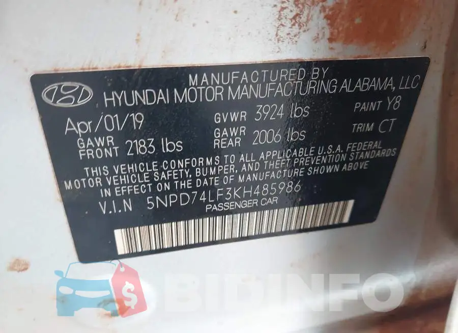 5NPD74LF3KH485986 Photo# 9