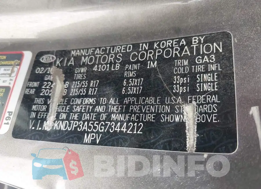 KNDJP3A55G7344212 Photo# 9