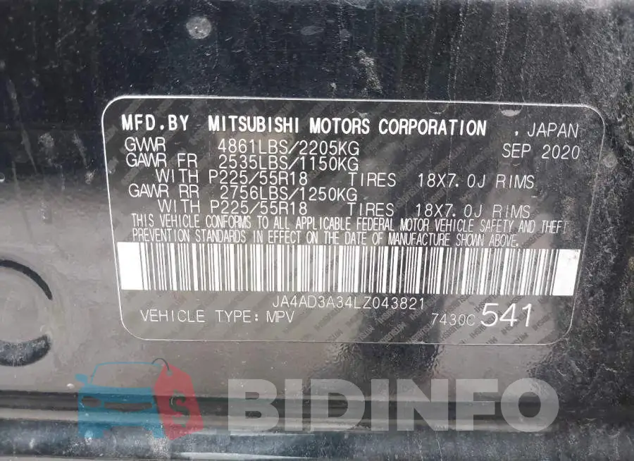 JA4AD3A34LZ043821 Photo# 9