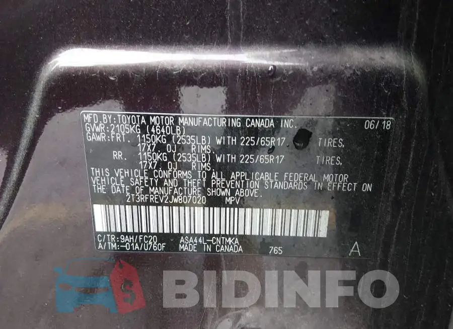 2T3RFREV2JW807020 Photo# 9