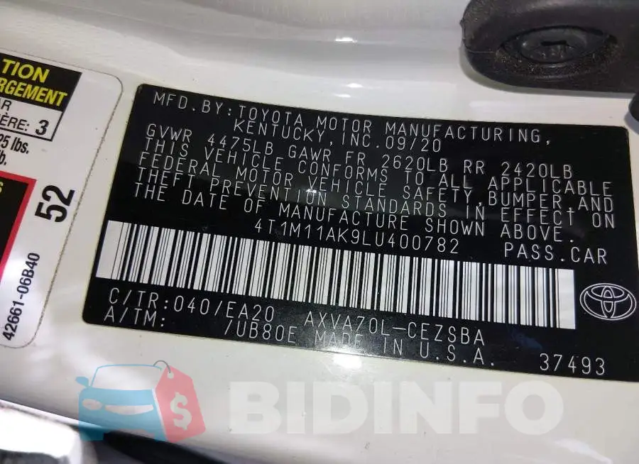 4T1M11AK9LU400782 Photo# 9