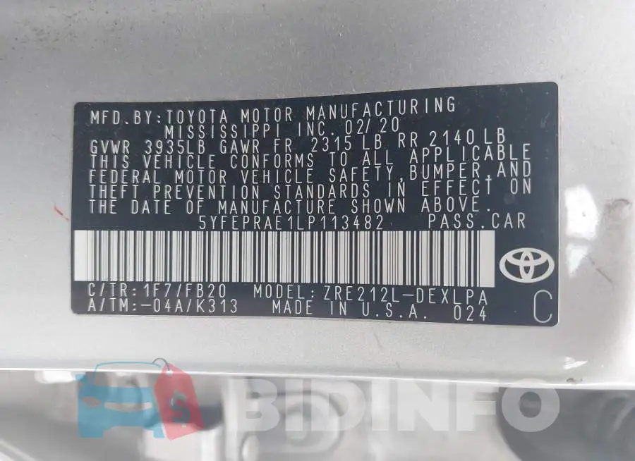 5YFEPRAE1LP113482 Photo# 9