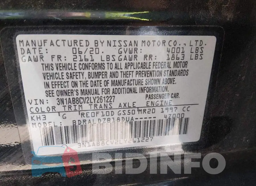 3N1AB8CV2LY261227 Photo# 9