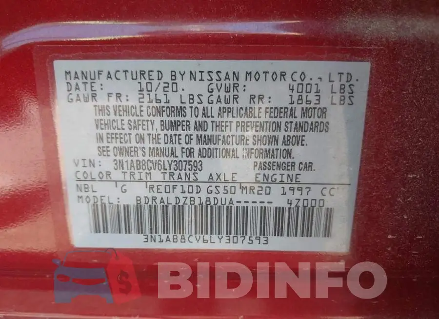 3N1AB8CV6LY307593 Photo# 9