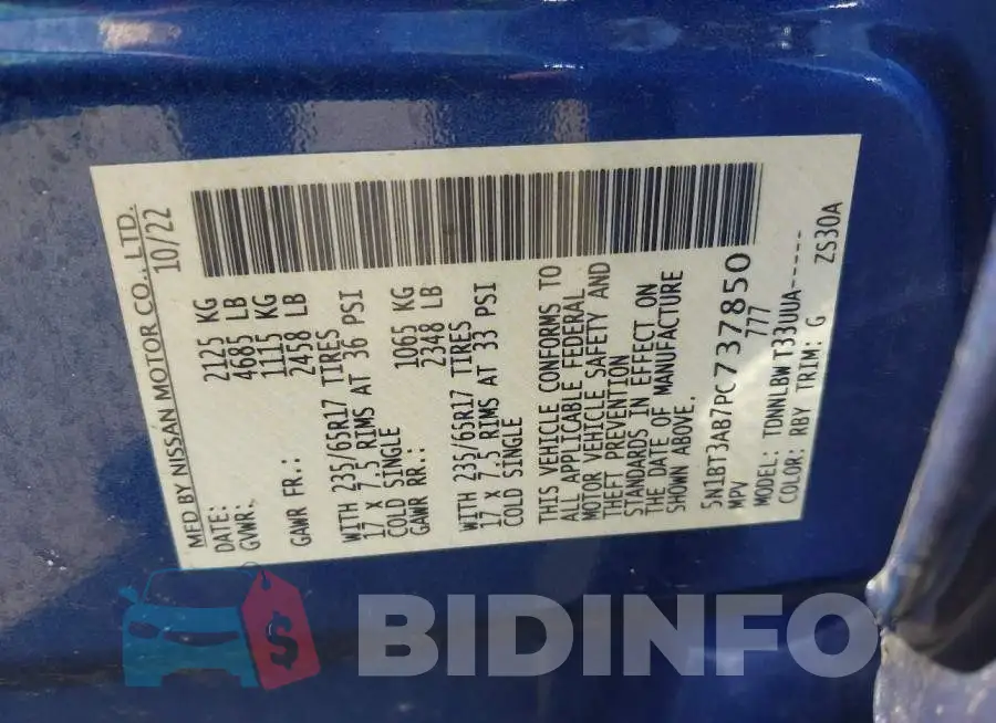 5N1BT3AB7PC737850 Photo# 9