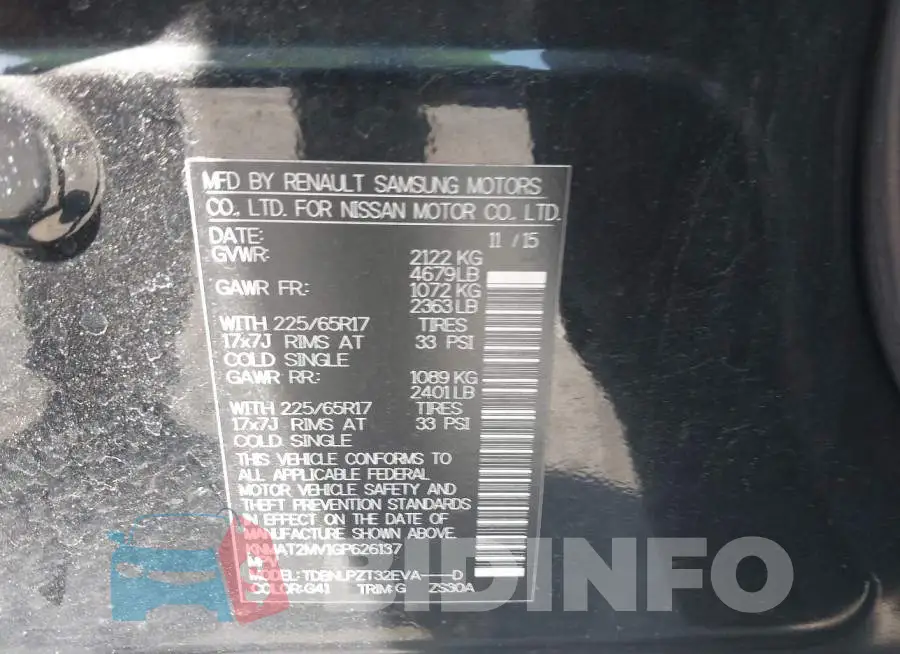KNMAT2MV1GP626137 Photo# 9
