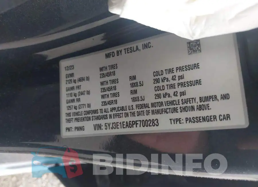 5YJ3E1EA6PF700283 Photo# 9