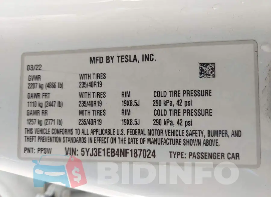 5YJ3E1EB4NF187024 Photo# 9