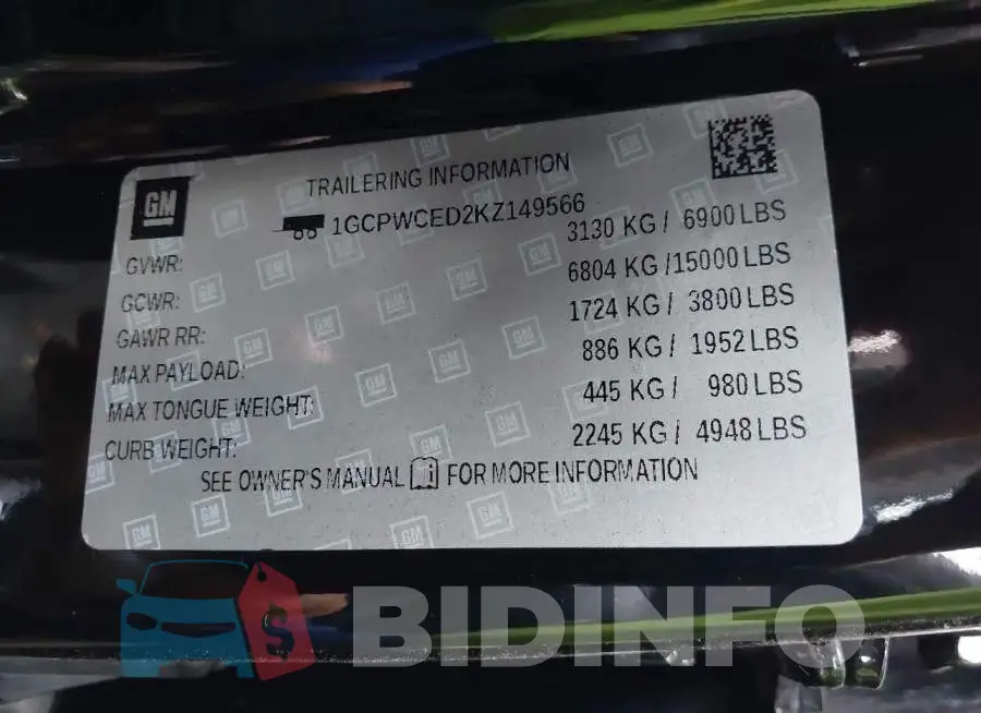 1GCPWCED2KZ149566 Photo# 9