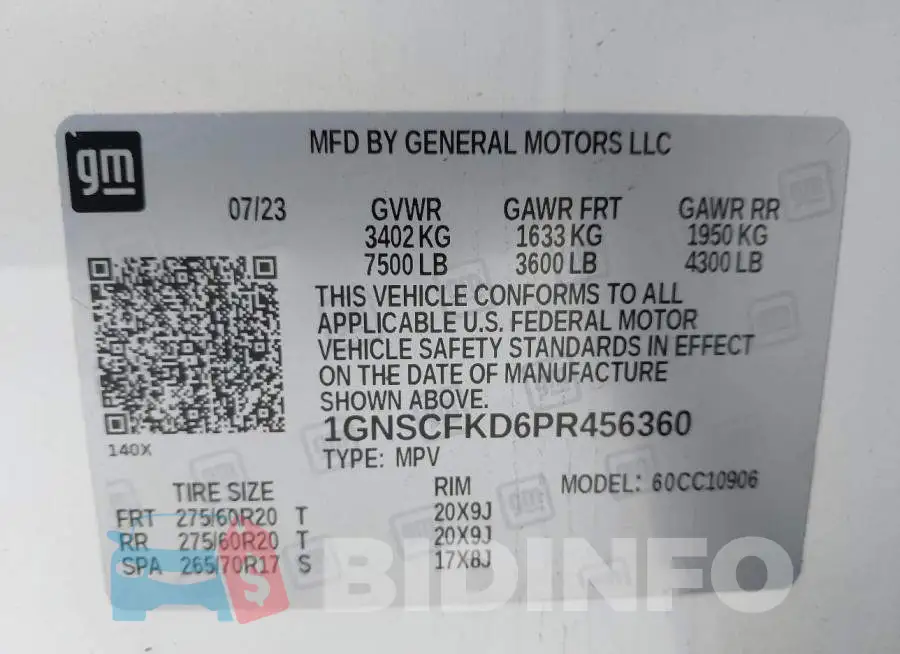 1GNSCFKD6PR456360 Photo# 9