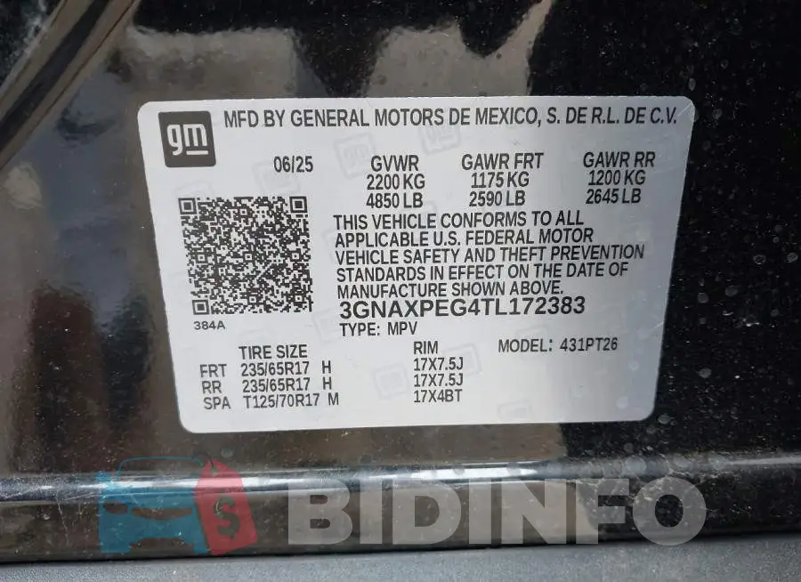 3GNAXPEG4TL172383 Photo# 9