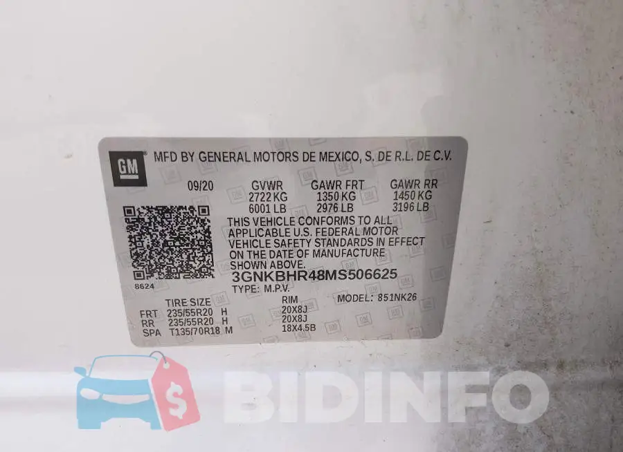 3GNKBHR48MS506625 Photo# 9