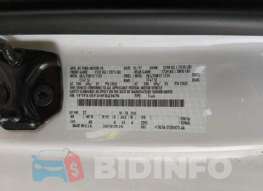 1FTFX1EFXHFB23676 Photo# 9