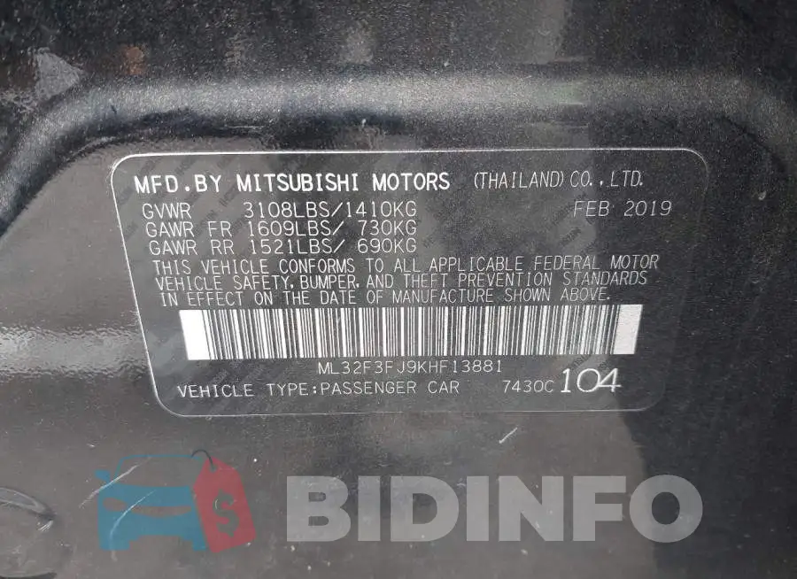 ML32F3FJ9KHF13881 Photo# 9