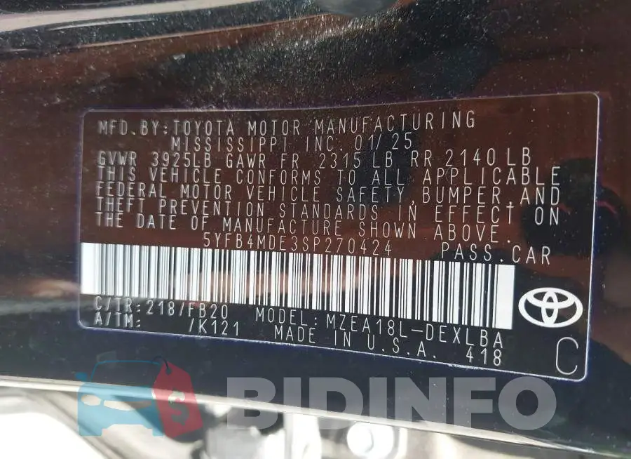 5YFB4MDE3SP270424 Photo# 9