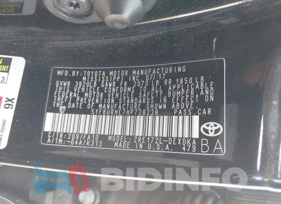 5YFBURHE7HP728238 Photo# 9