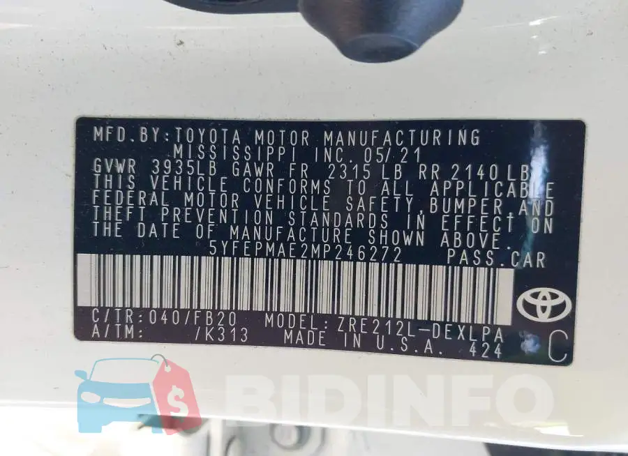 5YFEPMAE2MP246272 Photo# 9