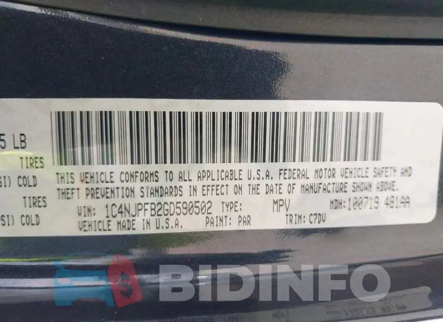 1C4NJPFB2GD590502 Photo# 9