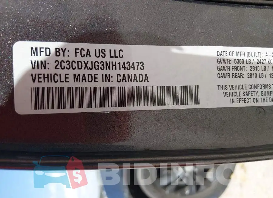 2C3CDXJG3NH143473 Photo# 9