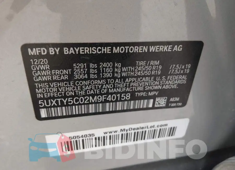 5UXTY5C02M9F40158 Photo# 9