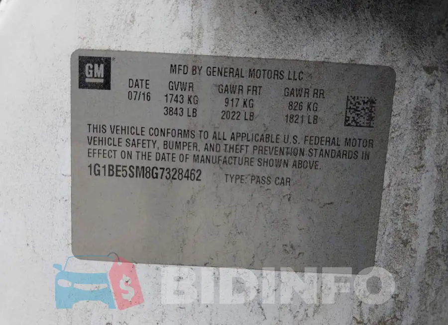1G1BE5SM8G7328462 Photo# 9