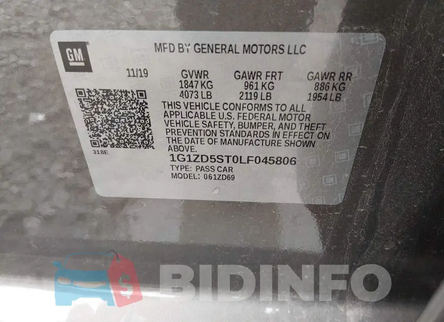 1G1ZD5ST0LF045806 Photo# 9