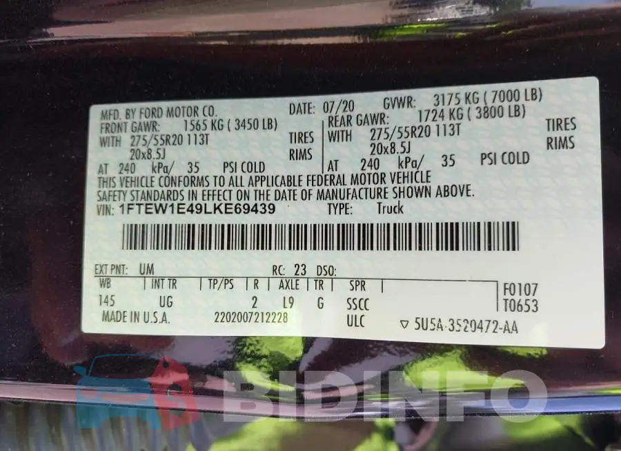 1FTEW1E49LKE69439 Photo# 9