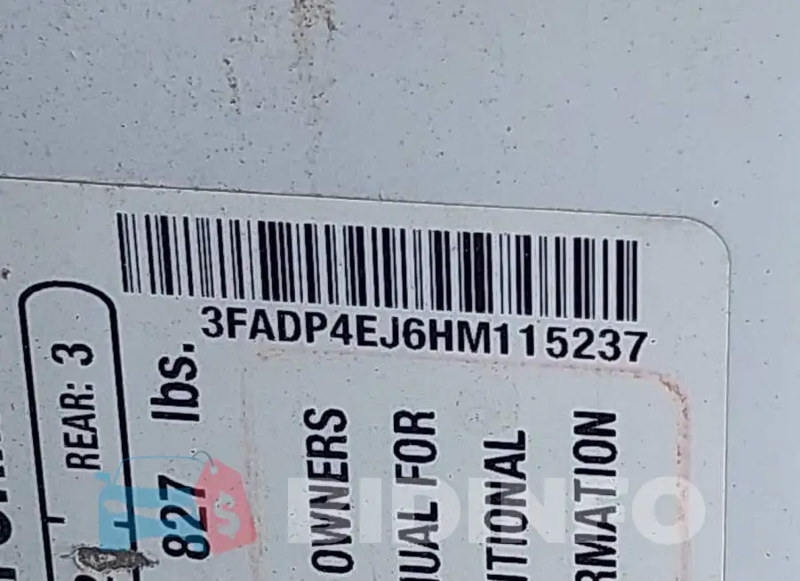 3FADP4EJ6HM115237 Photo# 9