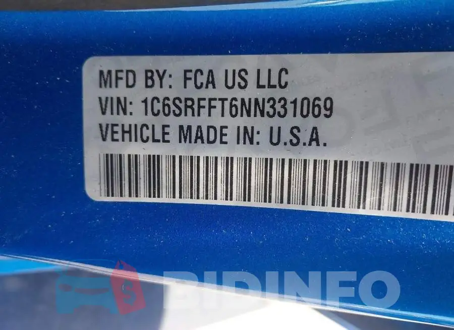 1C6SRFFT6NN331069 Photo# 9