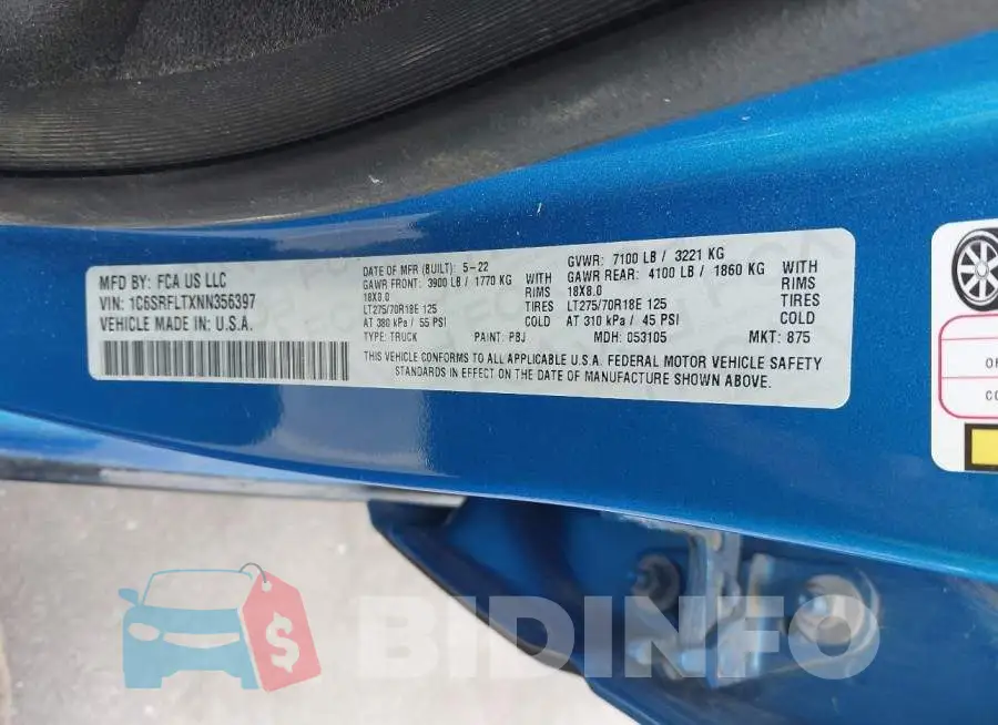 1C6SRFLTXNN356397 Photo# 9