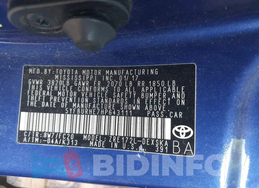 5YFBURHE7HP643111 Photo# 9