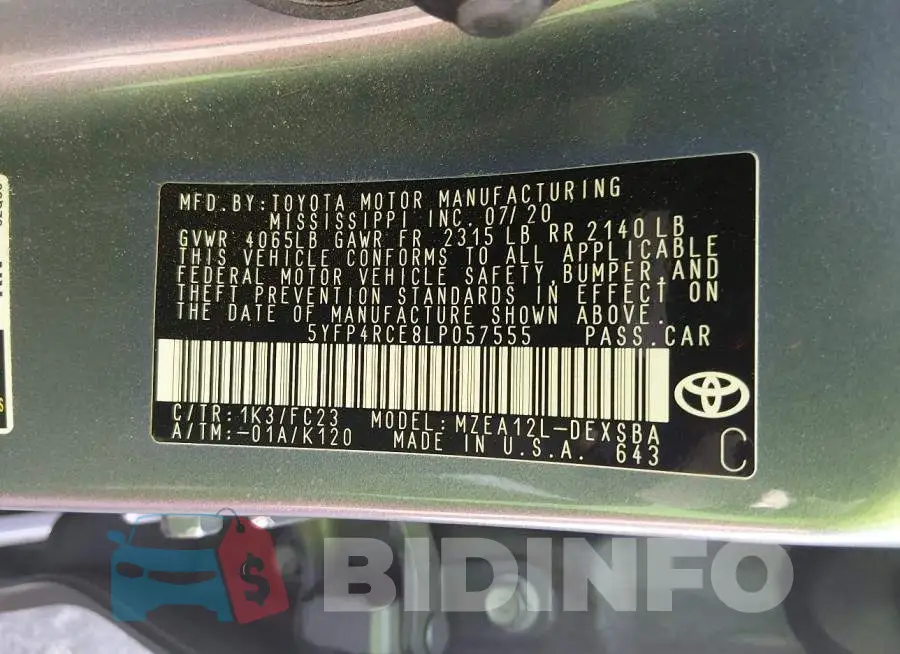 5YFP4RCE8LP057555 Photo# 9