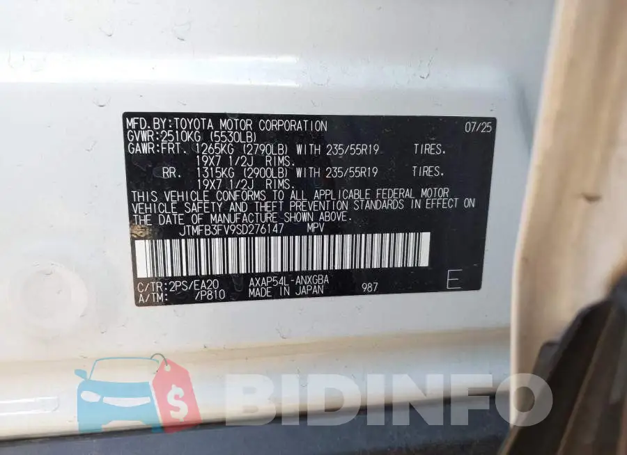 JTMFB3FV9SD276147 Photo# 9